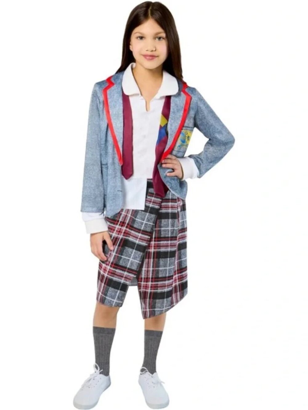 Beetlejuice Beetlejuice Gray Plaid Girl's Astrid Halloween Costume Dress
